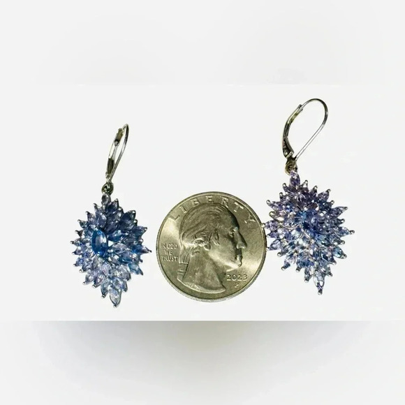 Lavender Tanzanite Sterling Silver Earrings - Picture 13 of 14